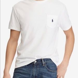 Ralph Lauren Polo Men's White Crew Neck Pocket T-Shirt size Large